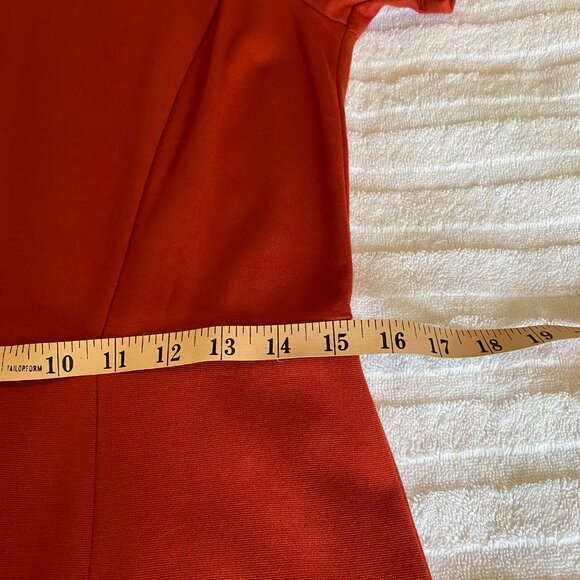 "Peplum" style dress, dark orange (copper-ish) - Picture 7 of 12